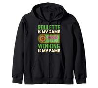 ROULETTE IS MY GAME WINNING IS MY FAME Funny Roulette Zip Hoodie
