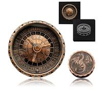 Roulette Spinner for DND Dice Set, Dragon Metal D&D Dice With Gift Case for DND Game, RPG Role Playing Table Game Gifts (Copper-red)