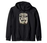 Roulette STRAIGHT OUTTA CASINO Gambling Roulette Zip Hoodie