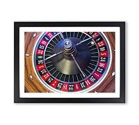 Roulette Table Black and Red Framed Print | A2 Black Framed Wall Art | Ready to Hang | Modern Nature Picture | Living Room Bedroom Lounge Office