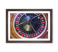 Roulette Table Black and Red Framed Print | A2 Walnut Framed Wall Art | Ready to Hang | Modern Nature Picture | Living Room Bedroom Lounge Office