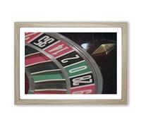 Roulette Table Casino (1) Framed Print | A2 Oak Framed Wall Art | Ready to Hang | Modern Nature Picture | Living Room Bedroom Lounge Office