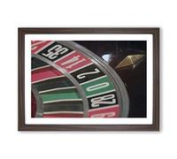 Roulette Table Casino (1) Framed Print | A2 Walnut Framed Wall Art | Ready to Hang | Modern Nature Picture | Living Room Bedroom Lounge Office