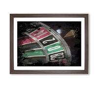 Roulette Table casino No.1 Modern CB Framed Print | A4 Walnut Framed Wall Art | Ready to Hang | Modern Nature Picture | Living Room Bedroom Lounge Office