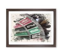 Roulette Table casino No.1 Modern FC Framed Print | A4 Walnut Framed Wall Art | Ready to Hang | Modern Nature Picture | Living Room Bedroom Lounge Office
