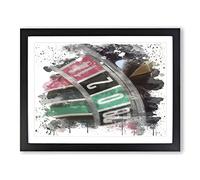 Roulette Table casino No.1 V3 Modern Framed Wall Art Print, Ready to Hang Picture for Living Room Bedroom Home Office Décor, Black A2 (64 x 46 cm)