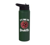Roulette Table Gambler Strategy Casino Roulette Player Stainless Steel Insulated Water Bottle