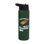 Roulette Table Gambler Strategy Casino Roulette Player Stainless Steel Insulated Water Bottle