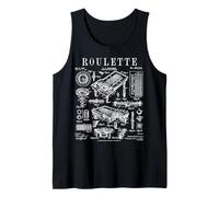 Roulette Table Lucky Gambler Casino Gambling Vintage Patent Tank Top