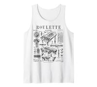 Roulette Table Lucky Gambler Casino Gambling Vintage Patent Tank Top