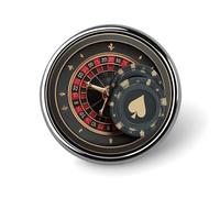 Roulette Wheel Casino Chip Novelty Metal Badge 1″ Round Brooch Pin Clothes Hat Bag Tie Accessories Decor