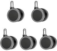 Roulettes de chaise de bureau, lot de 5 roulettes de rechange, roulettes de chaise de bureau, roulettes en polyuréthane pour meubles, roulettes de chaise d'ordinateur 50 mm 2 pouces, charge 250 kg (p