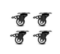 Roulettes pivotantes robustes en polyuréthane noir pour chaise de bureau, roulettes pivotantes robustes de 1,5 cm pour chariot, roulettes pour meubles, rtant la charge
