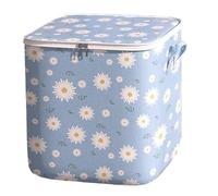 Rouloudun Clothes Storage Bag 25L Waterproof Coating Closet Organizer with Blue Daisy Print Two-Way Smooth Zipper Clothes Storage Bag with Extended Handle for Saving CapacityStorage
