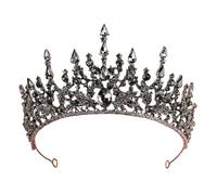 Rouloudun Crowns for Women - Black Gothic Crowns for Girls - Vintage Baroque Queen for Wedding Pageant Prom Headpieces 1