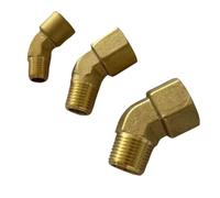 Round 1/8" 1/4" 3/8" NPT Female to Male 45 Degree Elbow Brass Block Pipe Fitting Coupler Connector Water Gas Fuel(NPT_1/8")
