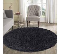 (Round 120 x 120cm, ANTHRACITE) Living Room Soft Shaggy Rugs 45mm Pile Height Small - Extra Large in 22 Colours