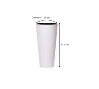 (Round 15.5 L, White) Tall Plant Pots Indoor Outdoor Planter 6 Colours