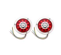 Round 19 LED Truck Trailer Lorry Brake Stop Turn Tail Light Side Marker For Car Trucks Vehicles 12V 24V 4.3'' Chrome Ring Rear Tail Brake Light