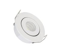 Round 1W Cool White COB LED Adjustable Downlight Cutout 45mm - White