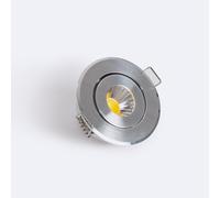 Round 1W Daylight COB LED Adjustable Downlight Cutout 45mm - Silver