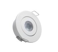Round 1W Warm White COB LED Adjustable Downlight Cutout 45mm - White