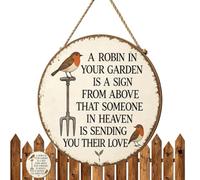 Round 20cm Rustic Farm Animal Country Wall Decor Tin Sign Robin