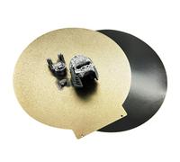 Round 270mm in Diameter【Textured Double Sided】Flexible Spring Steel Build Plate+Magnetic Bed Sticker with 3M Adhesive for FLSUN Super Racer,QQ,QQ-S,QQ-S-Pro Printer(Gold)
