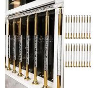 Round 2in Diameter Stair Balusters, Transparent Acrylic Stair Spindles Kit with Base Screw And Bracket, Staircase Railing Baluster for Interior Exterior(20pcs,105cm(41 3/8"))