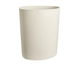 Round 35cm Soft Taupe Planter Pot Japandi Style for Indoor and Outdoor Use