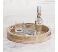 Round 40Cm Natural Mango Wood Tray