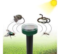 (round-4PC) Solar Animal Repeller Mole Repellent Snake Bird Mosquito Mouse Pest Repeller for Lawn Garden & Yard