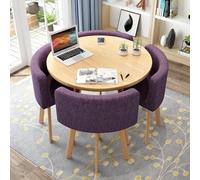 Round 5-Piece Dining Table Set for 4 Space-Saving Stacking Chairs 80cm Diameter Reception Table Modern Design for Dining Room (Color: B1)