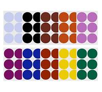 Round 5cm inch Dot Stickers 10 Assorted Colors - Red, Yellow, Brown, Orange, Blue, Green, White, Black, Purple and Pink - 50mm Write on Labels - (5 cm) Labels for Color Coding - 72 Pack