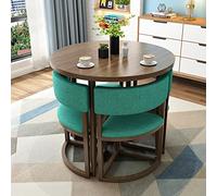 Round 80cm Dining Table Set with 4 ChairsCompact Coffee Table for Small Spaces Office Conference Apartment Study Kitchen Cafe and LoungeModern Dinette for Breakfast Nook