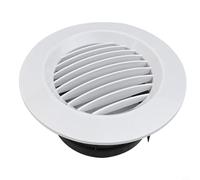 Round ABS Air Vent Grille for Indoor Ventilation Outlet Duct Pipe Cover Cap - White & Black, Compatible with Bathroom Kitchen and Office Ceiling or(100mm)