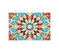 Round Abstract Petals Patterned Placemats Set of 6, Restaurant Kitchen Protectors, 12 * 18 Inch Hotel Banquet Decorative Table Mats