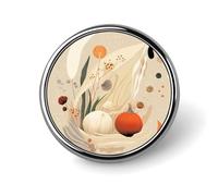 Round Abstract Vegetables Brooch Classic Mini Pin 1 Inch Aluminum Alloy Lapel Pin Personalized Button Badge for Backpack Hat Suit Jacket Clothing Decoration