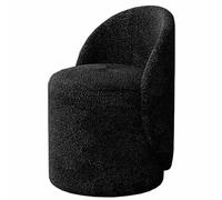 Round Accent Tub Armchair & Stool Faux Lamb Velvet Makeup Chair for Dressing Room Teddy Swivel Cuddle Chair 360° Swivel for Entryway & Bedroom Comfort