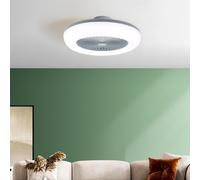 Round Acrylic Ceiling Fan with Built-in LED Light and Remote