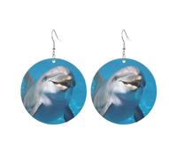 Round Acrylic Earrings For Women Hoop Earring Gold Drop Dangle Earrings | Fashion Boho Round Dangle Earrings Dolphin With A Smile Silver Round Earring Jewelry Gift Valentine'S Day
