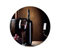 Round Acrylic Fridge Magnets, Vivid Full-Print Decorative Refrigerator Magnets for Home & Office, Magnetic refrigerator magnet for Metal Surfaces, Whiteboard Accessories, Red Wine Bottle Glass print