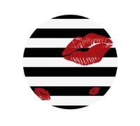 Round Acrylic Fridge Magnets, Vivid Full-Print Decorative Refrigerator Magnets for Home & Office, Magnetic refrigerator magnet for Metal Surfaces, Whiteboard Accessories, Red Mouth Black White Stripes
