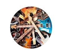 Round Acrylic Fridge Magnets, Vivid Full-Print Decorative Refrigerator Magnets for Home & Office, Magnetic refrigerator magnet for Metal Surfaces, Whiteboard Accessories, Music Guitar print
