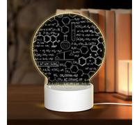 Round Acrylic Night Light With Touch Control, Abstract Science Chemistry, 3 Color Modes For Bedroom And Home Decor, Led Night Lamp, Dimmable Soft Glow Ambient Light For Nursery And Living Room