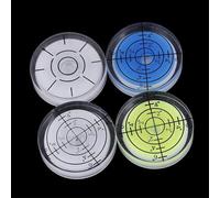 Round Acrylic Spirit Bubble Level for Precision Measuring and Layout Tools, 32mm Circular Design with Fluorescent Yellow-Green Liquid,(1)