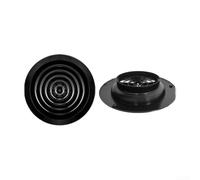 Round Adjustable Air Vent Cover in ABS for Kitchen and Bathroom Extraction, Soffit Vent with Removable Louvre for Hygienic Cleaning, Wall or Ceiling Mount(405mm- Black)