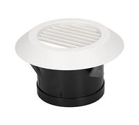 Round Air Vent Cover ABS Louvre Grille for Bathroom Kitchen Soffit Ventilation Ducting Easy Install Screwless Fix White (4 Inch)