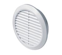 Circle Air Vent Grille Cover 100mm (4inch) Ducting White ABS Plastic