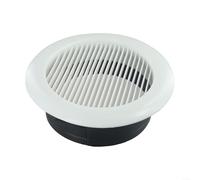 Round Air Vent Grille for 75mm 100mm 125mm 150mm 200mm Duct, ABS Wall Ceiling Ventilation Cover with Detachable Panel for Kitchen Bathroom Office, White(200mm)